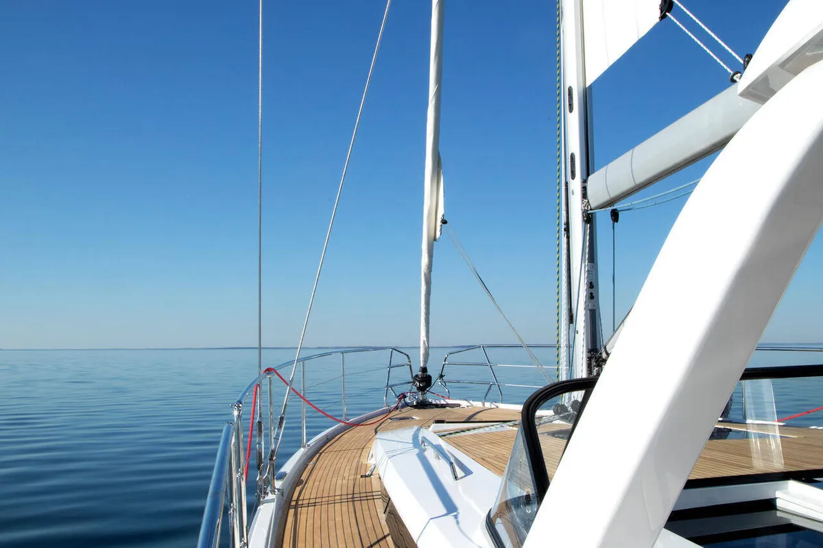 Deck of Art H, a Hanse Yachts Hanse 590 sailboat at Pirovac, Croatia