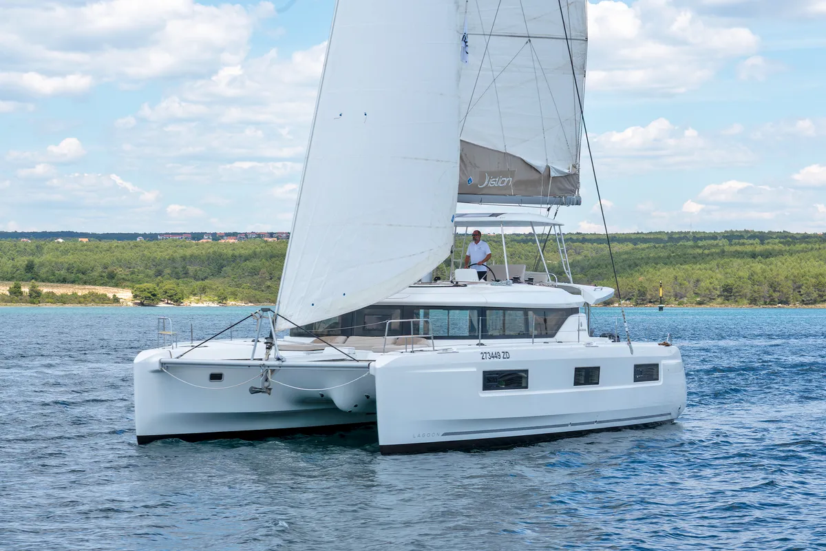 White Pearl, a Lagoon Lagoon 46 catamaran at Skradin, Croatia