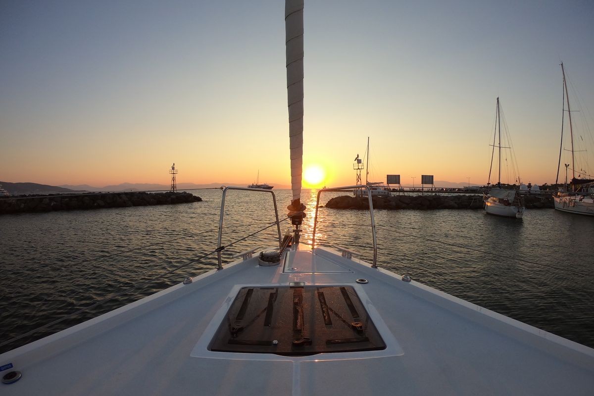 Exterior view of Famiglia, a Beneteau Oceanis 51.1 sailboat at Athens, Greece