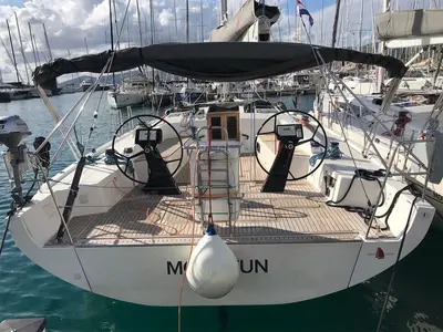 Cockpit of More Fun, a More Boats More 55 sailboat at Grad Kaštela, Croatia