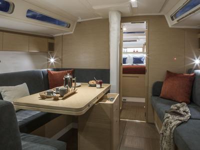 Salon of Alive, a X-Yachts X4³ sailboat at Flensburg, Germany