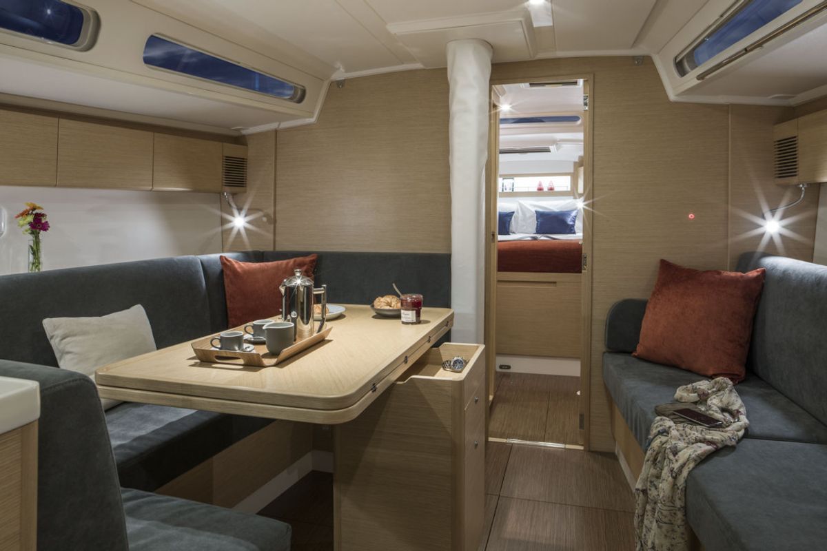Salon of Alive, a X-Yachts X4³ sailboat at Flensburg, Germany