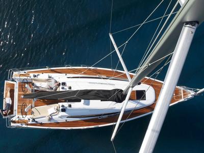 Deck of Mrs. Gump, a Dehler 38 SQ sailboat at Punat, Croatia