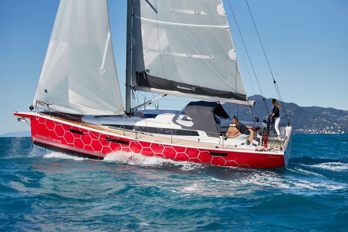 Exterior view of Mrs. Gump, a Dehler 38 SQ sailboat at Punat, Croatia