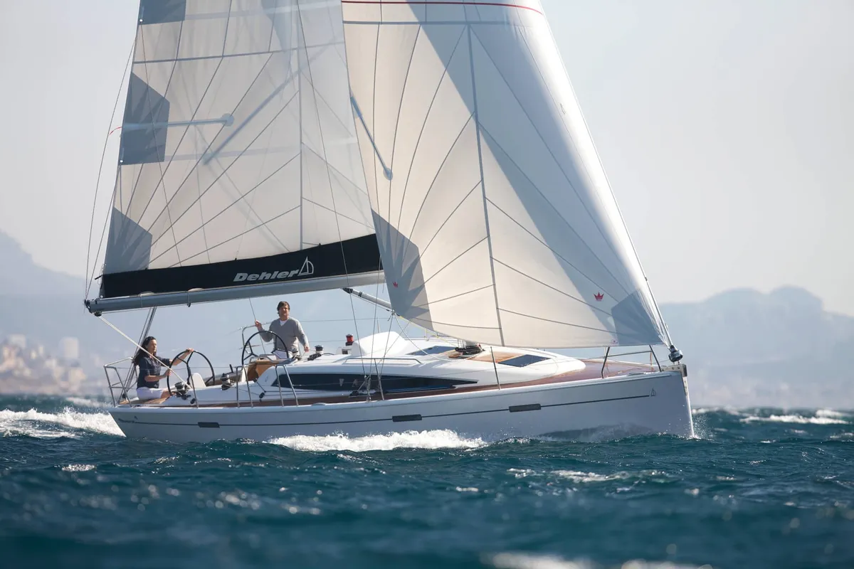 Exterior view of Mrs. Gump, a Dehler 38 SQ sailboat at Punat, Croatia
