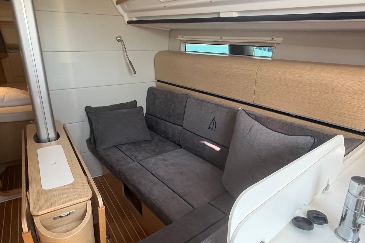 Salon of Mrs. Gump, a Dehler 38 SQ sailboat at Punat, Croatia