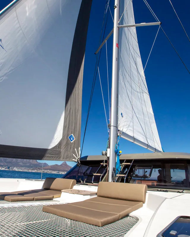 Deck of Sea Spirit, a Nautitech Rochefort Nautitech 40 Open catamaran at Grande Rivière Noire VCA, Mauritius