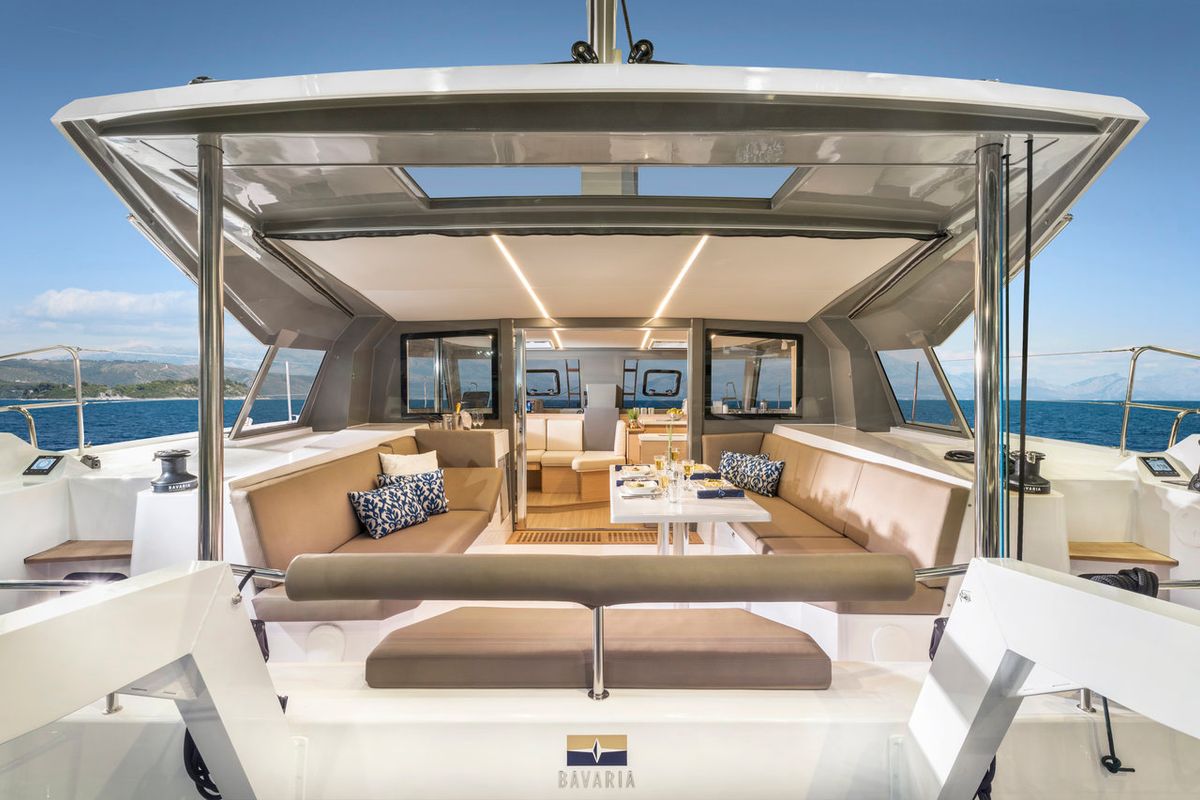 Deck of Sea Spirit, a Nautitech Rochefort Nautitech 40 Open catamaran at Grande Rivière Noire VCA, Mauritius