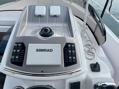 Cockpit of no name, a Sessa Marine Key Largo 27 motorboat at Grad Trogir, Croatia