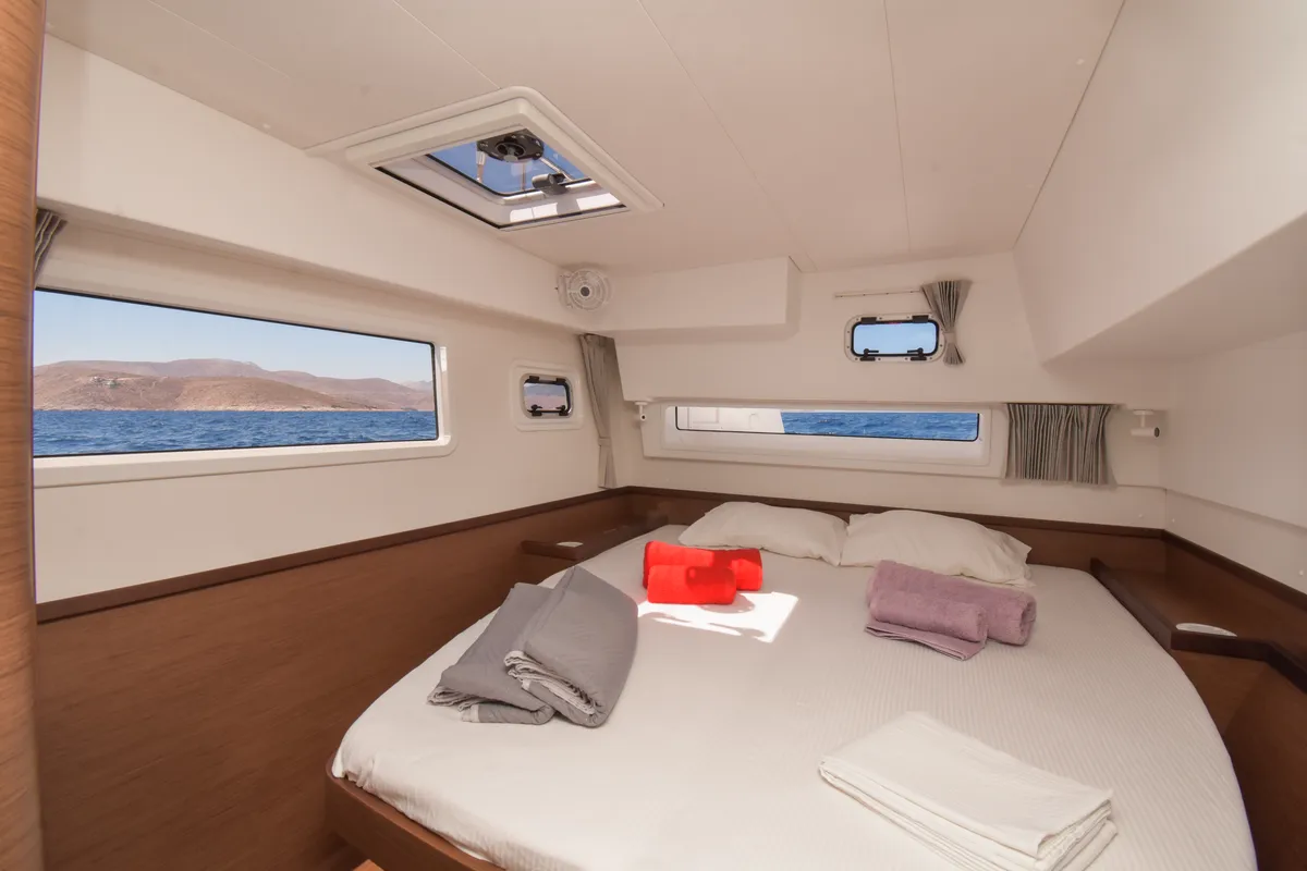 Cabin on Petalida, a Lagoon 42 catamaran at Kos, Greece