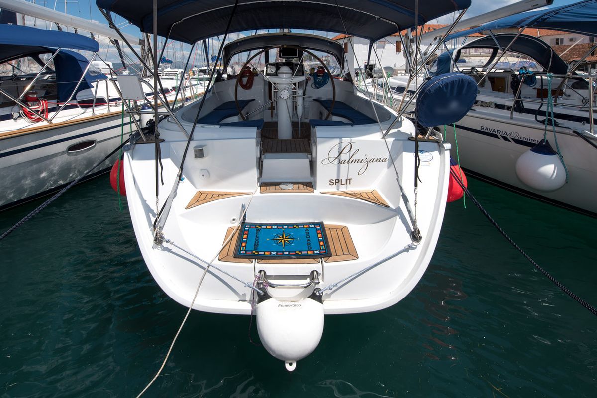 Exterior view of Palmizana, a Jeanneau Sun Odyssey 42.2 Exclusive sailboat at Grad Trogir, Croatia