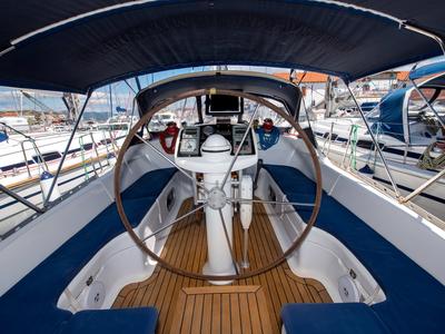 Cockpit of Palmizana, a Jeanneau Sun Odyssey 42.2 Exclusive sailboat at Grad Trogir, Croatia