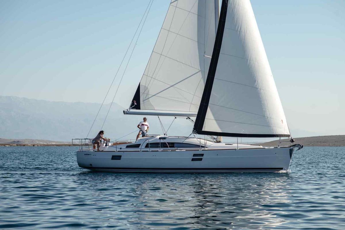 Exterior view of Kaya, a Elan Impression 40.1 sailboat at Grad Biograd na Moru, Croatia