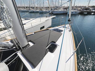 Deck of Kaya, a Elan Impression 40.1 sailboat at Grad Biograd na Moru, Croatia