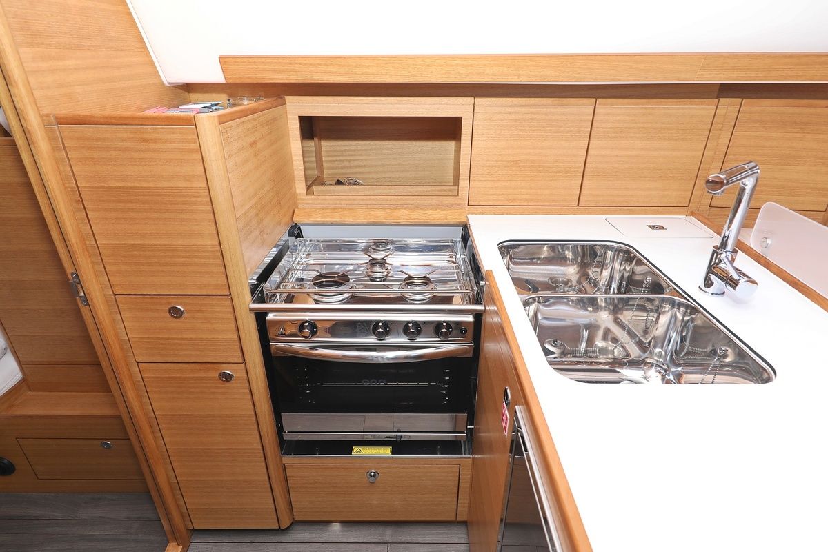 Galley of Kaya, a Elan Impression 40.1 sailboat at Grad Biograd na Moru, Croatia
