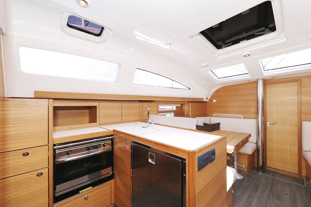 Galley of Kaya, a Elan Impression 40.1 sailboat at Grad Biograd na Moru, Croatia
