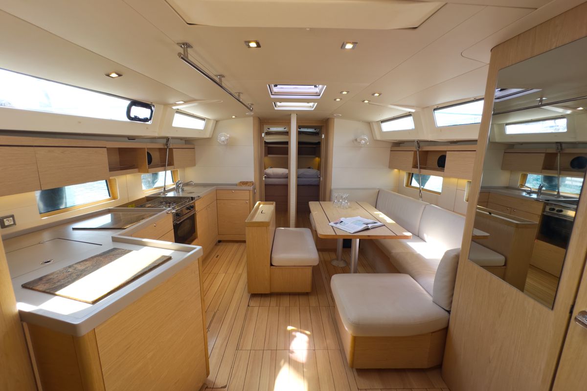 Salon of Sail Away (Refit 2025 - A/C - Electric Heads), a Beneteau Oceanis 46.1 sailboat at Athens, Greece
