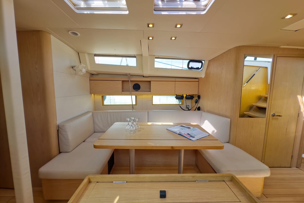 Salon of Sail Away (Refit 2025 - A/C - Electric Heads), a Beneteau Oceanis 46.1 sailboat at Athens, Greece