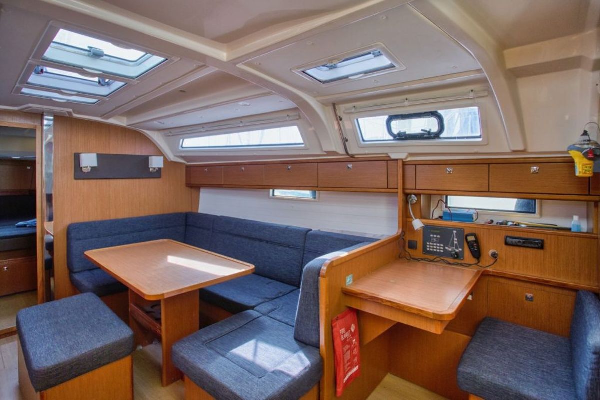 Salon of Ariti, a Bavaria Cruiser 41 sailboat at Kontokali, Greece