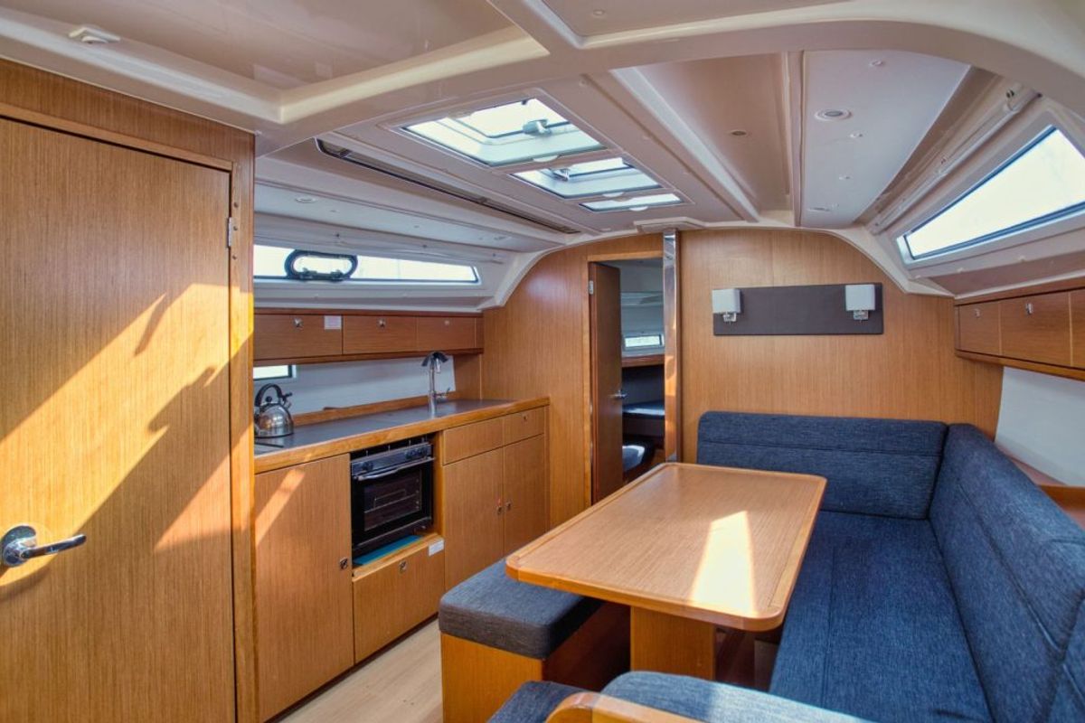Galley of Ariti, a Bavaria Cruiser 41 sailboat at Kontokali, Greece