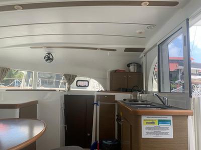 Galley of Pampero, a Lagoon 380 catamaran at Eden Island Marina, Seychelles
