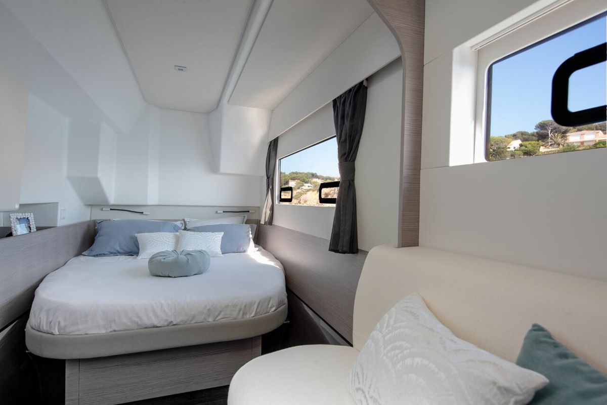 Cabin on Dana, a Fountaine Pajot MY4.S catamaran at Seget Donji, Croatia