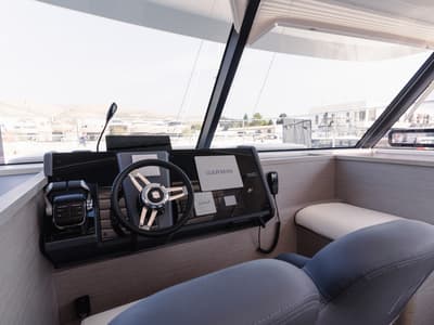 Cockpit of Dana, a Fountaine Pajot MY4.S catamaran at Seget Donji, Croatia