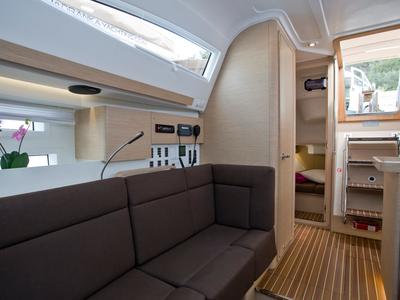 Salon of Tariq, a Elan Impression 40 sailboat at Mali Lošinj, Croatia