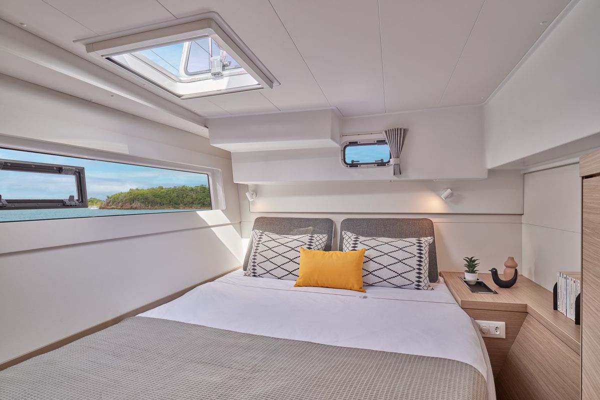 Cabin on Bella Mare, a Lagoon 40 catamaran at Athens, Greece
