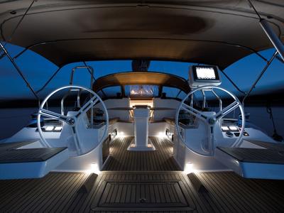 Cockpit of Moonlight, a Elan Impression 50 sailboat at Grad Biograd na Moru, Croatia