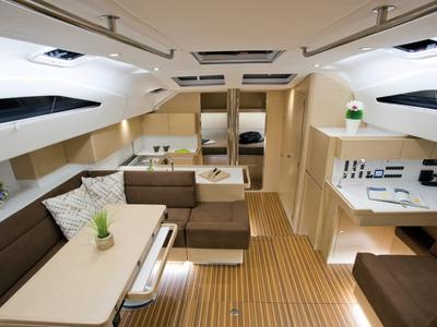 Salon of Moonlight, a Elan Impression 50 sailboat at Grad Biograd na Moru, Croatia