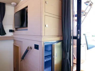 Galley of Orsa 3, a Fountaine Pajot Saona 47 catamaran at Cannigione, Italy