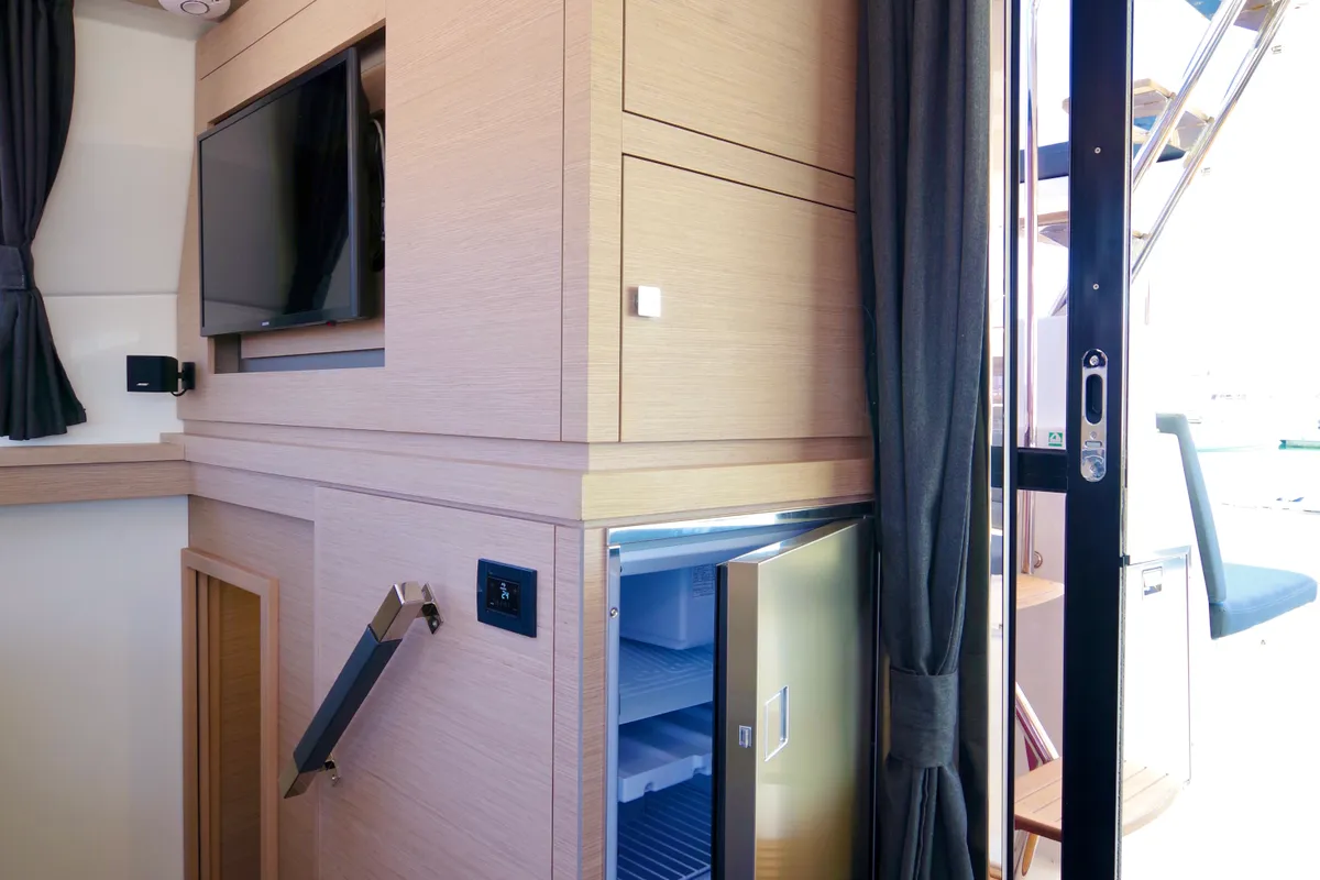 Galley of Orsa 3, a Fountaine Pajot Saona 47 catamaran at Cannigione, Italy