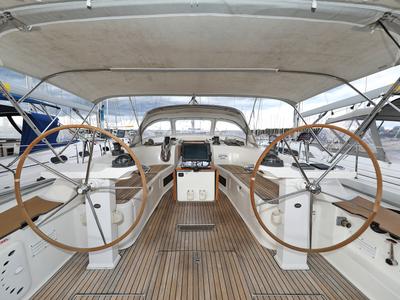 Cockpit of Siegal, a Bavaria Cruiser 50 sailboat at Grad Biograd na Moru, Croatia