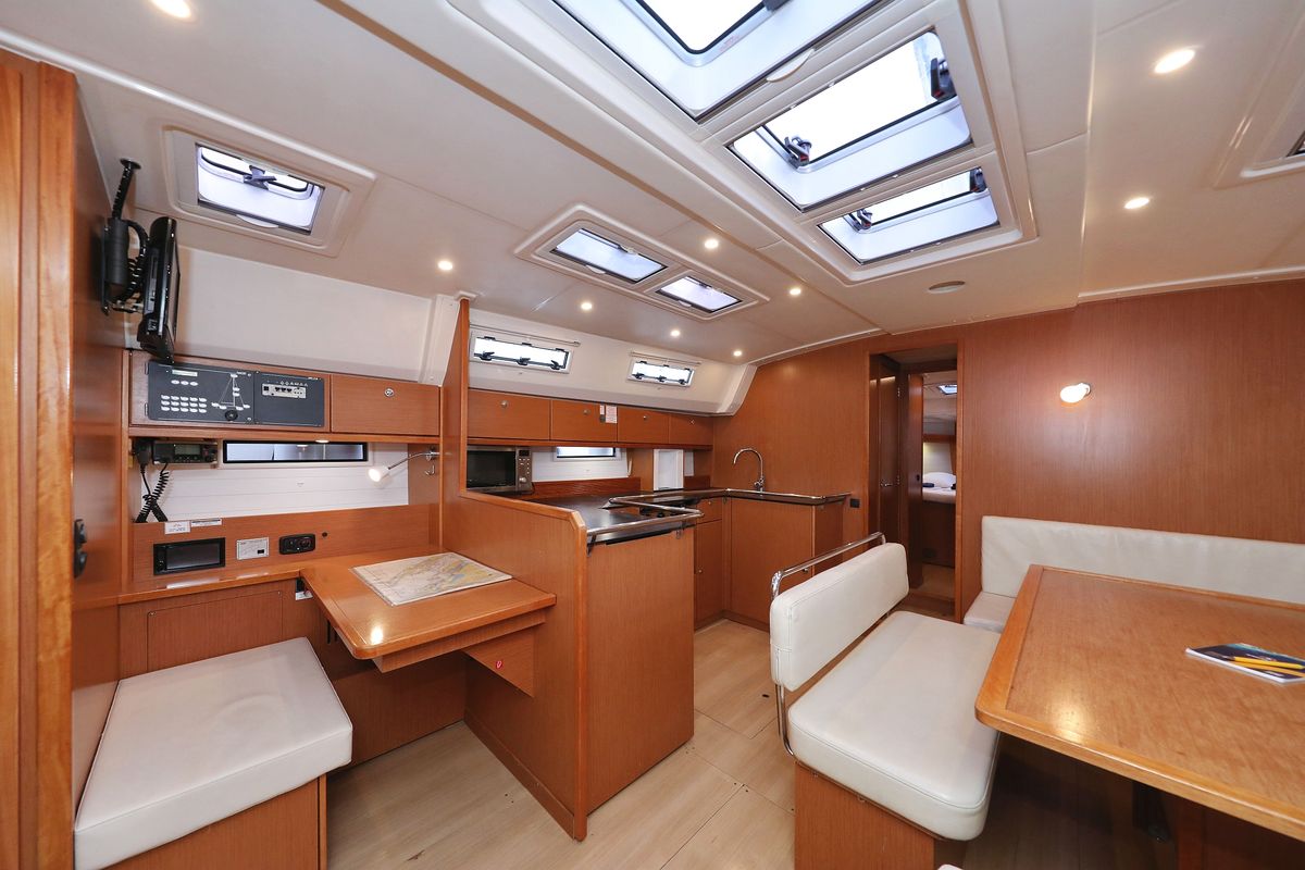 Salon of Siegal, a Bavaria Cruiser 50 sailboat at Grad Biograd na Moru, Croatia