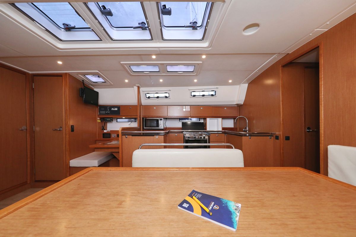 Salon of Siegal, a Bavaria Cruiser 50 sailboat at Grad Biograd na Moru, Croatia