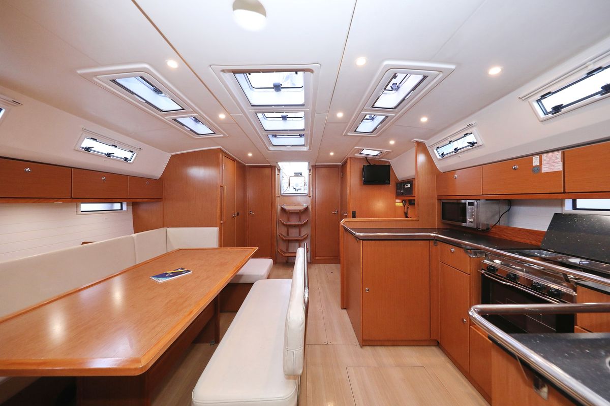 Salon of Siegal, a Bavaria Cruiser 50 sailboat at Grad Biograd na Moru, Croatia