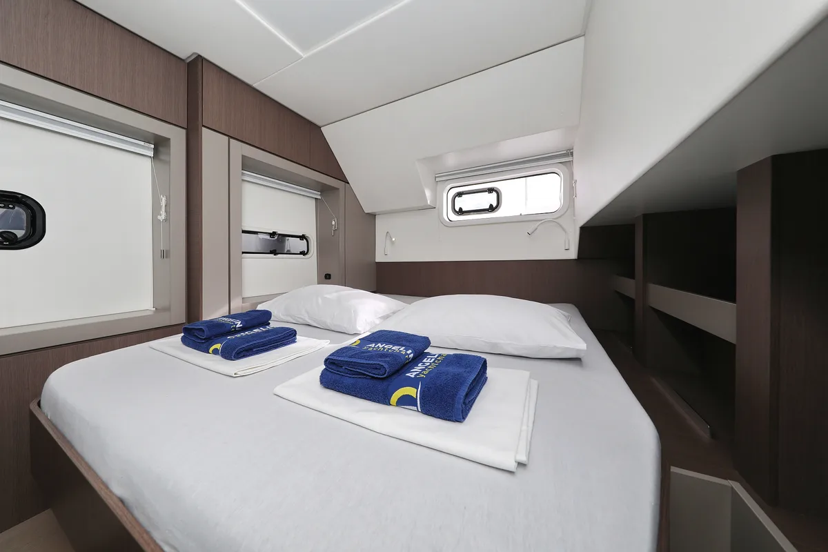 Cabin on Triton, a Bali 4.6 catamaran at Grad Trogir, Croatia