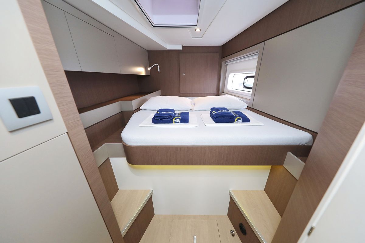 Cabin on Triton, a Bali 4.6 catamaran at Grad Trogir, Croatia