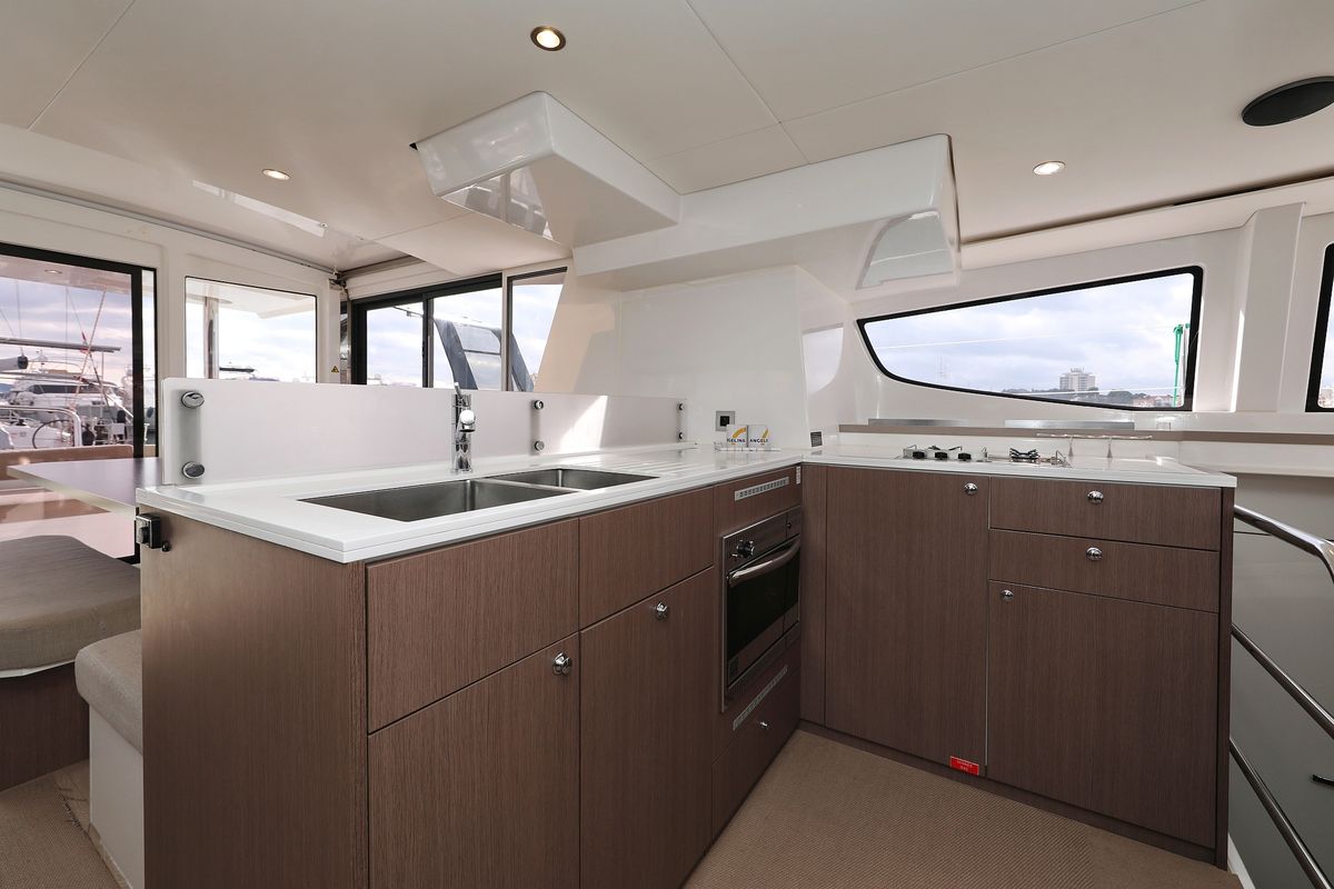Galley of Triton, a Bali 4.6 catamaran at Grad Trogir, Croatia