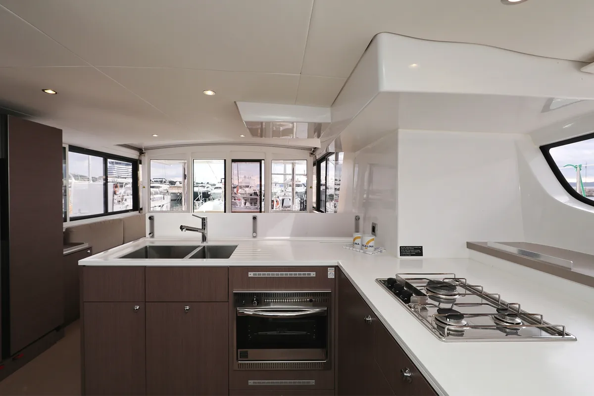 Galley of Triton, a Bali 4.6 catamaran at Grad Trogir, Croatia