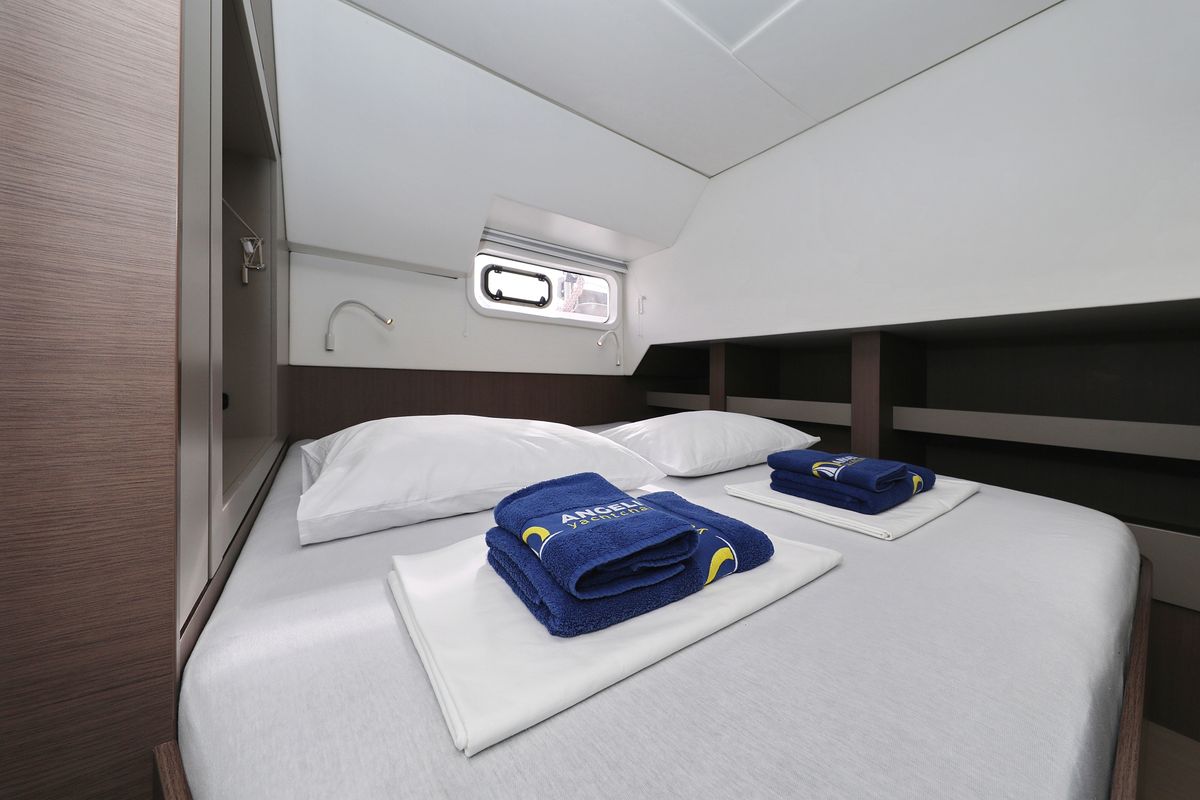 Cabin on Triton, a Bali 4.6 catamaran at Grad Trogir, Croatia