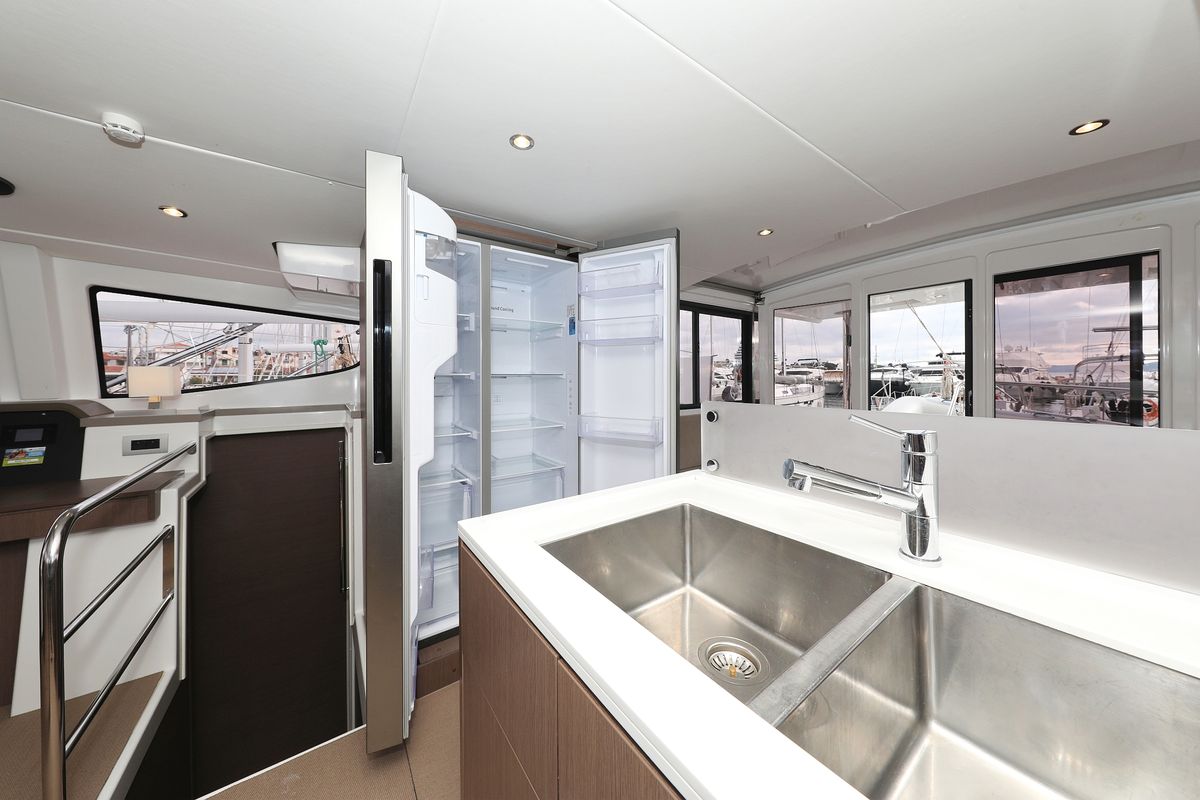 Galley of Triton, a Bali 4.6 catamaran at Grad Trogir, Croatia