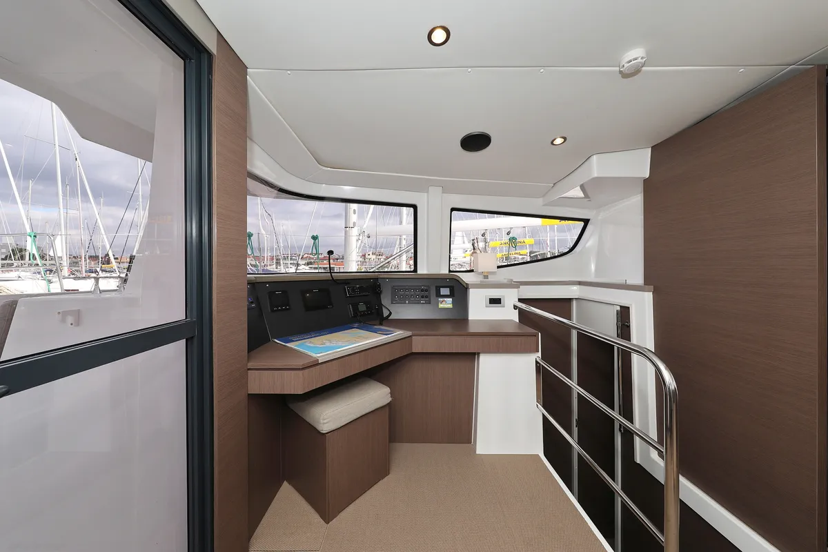 Salon of Triton, a Bali 4.6 catamaran at Grad Trogir, Croatia