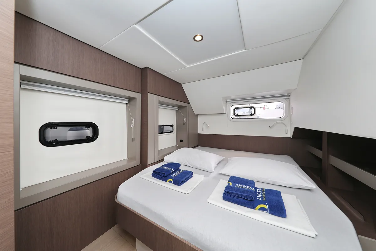 Cabin on Triton, a Bali 4.6 catamaran at Grad Trogir, Croatia