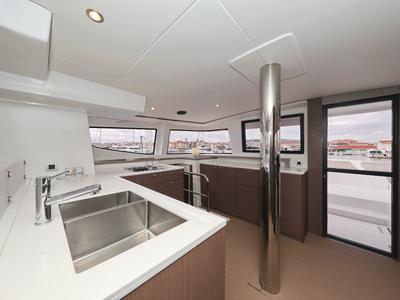 Galley of Triton, a Bali 4.6 catamaran at Grad Trogir, Croatia