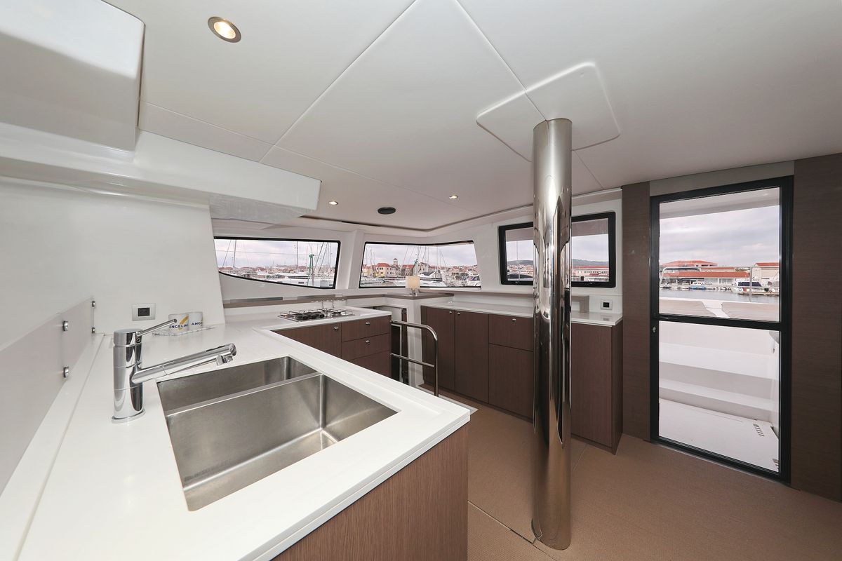 Galley of Triton, a Bali 4.6 catamaran at Grad Trogir, Croatia