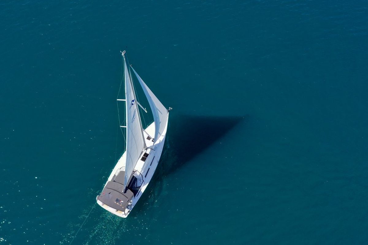 Exterior view of Evelyn, a Hanse Yachts Hanse 508 sailboat at Seget Donji, Croatia