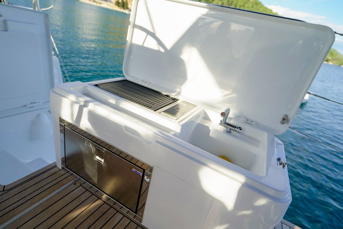 Evelyn, a Hanse Yachts Hanse 508 sailboat at Seget Donji, Croatia