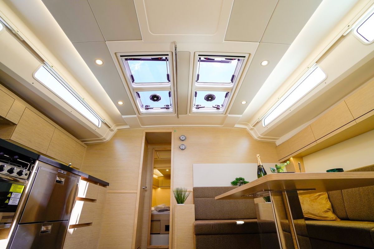 Galley of Evelyn, a Hanse Yachts Hanse 508 sailboat at Seget Donji, Croatia